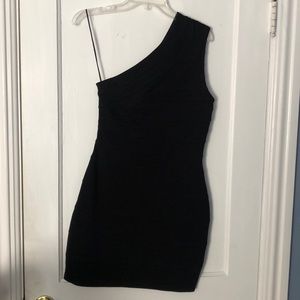 Express One Shoulder Black Bandage Dress